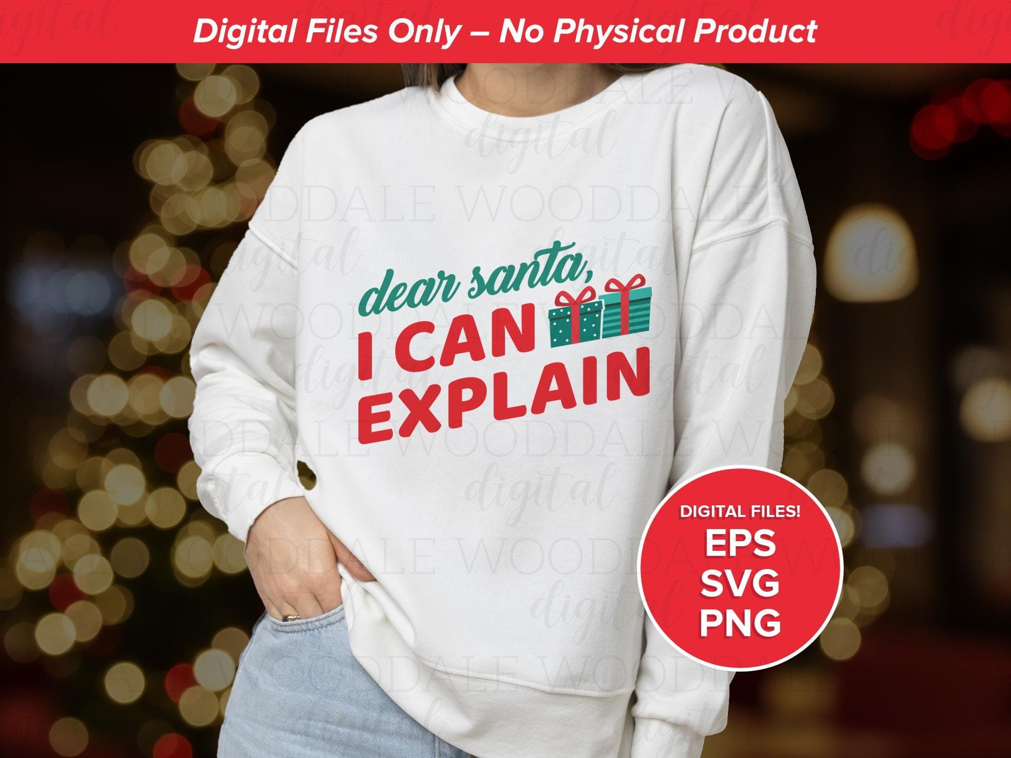 Dear Santa I Can Explain • Funny Christmas Typography • SVG PNG EPS + Source File image 2