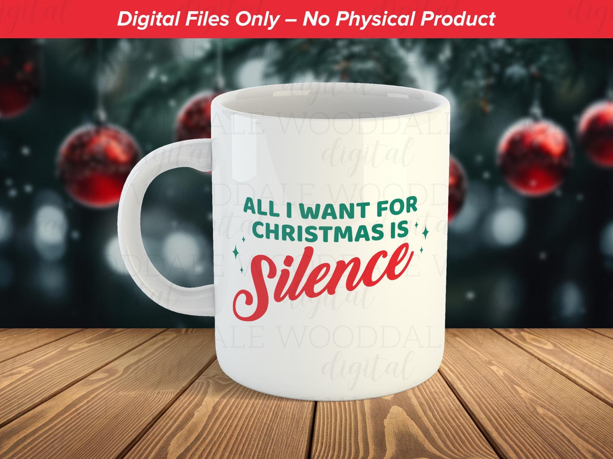 All I Want for Christmas Is Silence • Funny Christmas Typography • SVG PNG EPS image 3