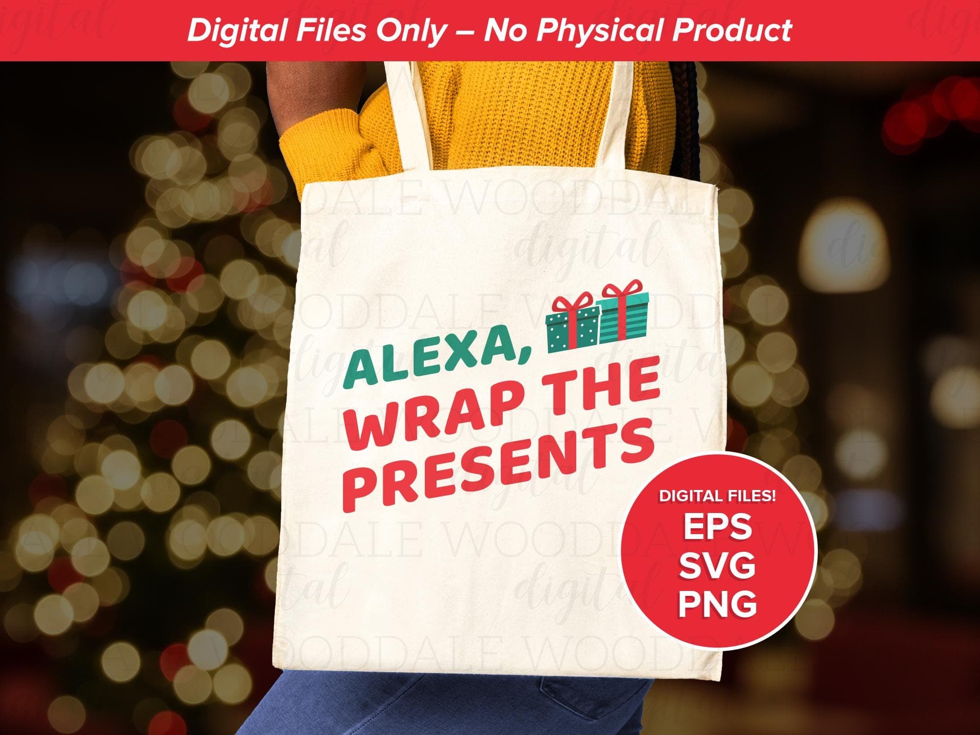 Alexa Wrap the Presents SVG | Funny Christmas Saying PNG EPS image 3