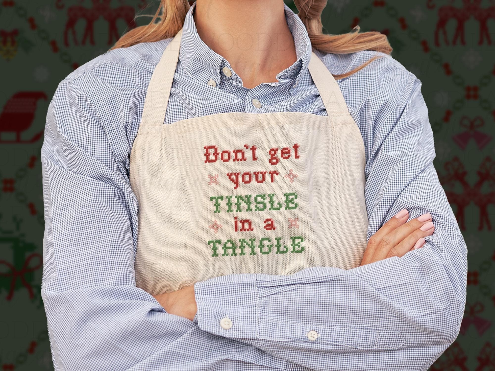 Retro Cross Stitch Christmas Saying SVG Bundle – 6 Cozy Vintage Holiday Designs image 4